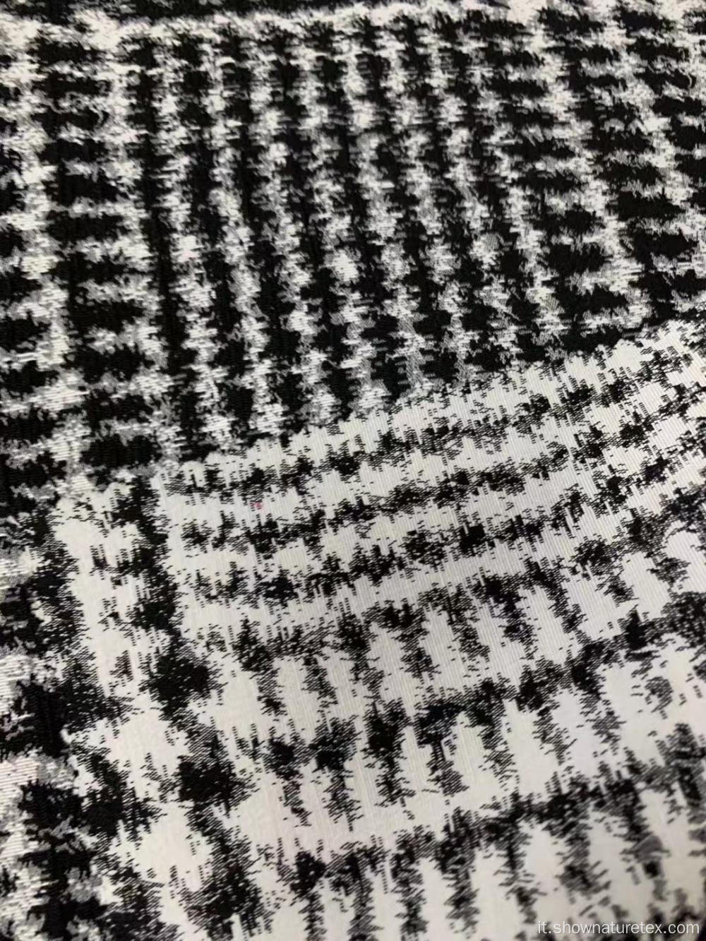 Tessuto jacquard in cotone poliestere con motivo a quadri grandi