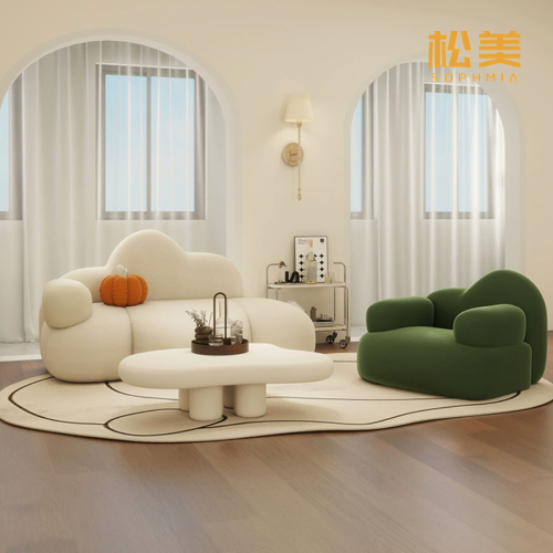 Мягкий и стильный тканевый диван с облачным дизайном