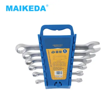 Gear Combination Wrench Set: 6PCS 8-17mm Open End Ratchet Wrench