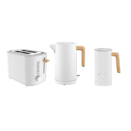Fashionable Design Breakfast Collection: Toaster, Kettle & Milk Frother Set