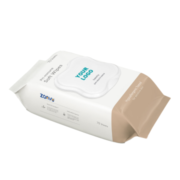 Private Label Softcare Baby Facial Wipes 70-sheet Hypoallergenic Water Wipes for Newborns