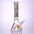 35cm / 13.8in, Hippiesglass, girazi Beaker Bong neCartoon Stickers, Borosilrate Girazi Mvura Pipe, girazi Bong, Glass Hookah