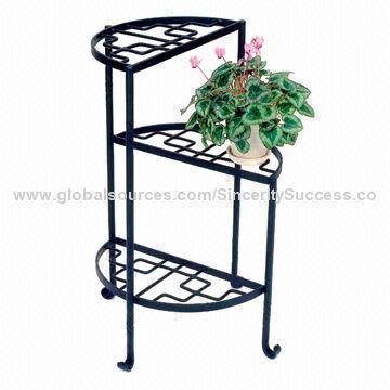 Wrought iron plant stands, made of iron steel, with powder coating and ornamental indoors
