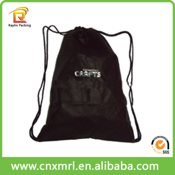 Cheap Wholesale Canvas Calico Drawstring Bags Black Cotton Bag