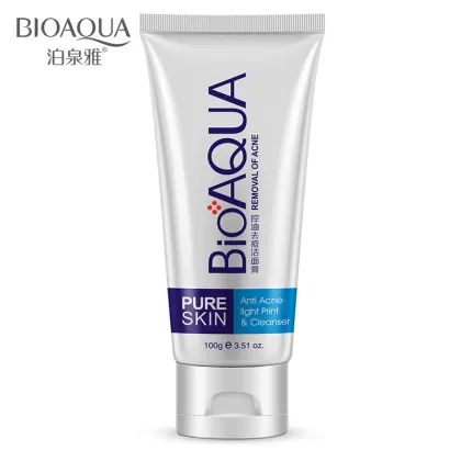 BIOAQUA Oil Control Acne Cleansing Cream - Deep Cleansing Facial Cleanser for Men and Women (100g)