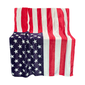 Custom Printed Sublimation Blanket - Subbank Wholesale 125*150CM Union Jack/American Flag Flannel Blanket