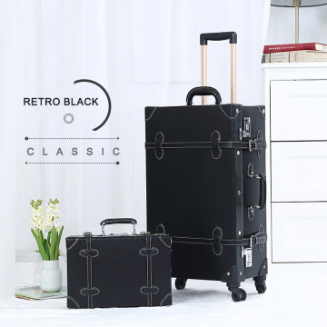 Vintage Luggages 24+13 Inch Carry-On Suitcase Set with Spinner Wheels
