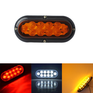 6インチの楕円形のLEDトレーラーライト：トラックのテールライトの視界とスタイルの向上、停止、回転信号、およびリア照明