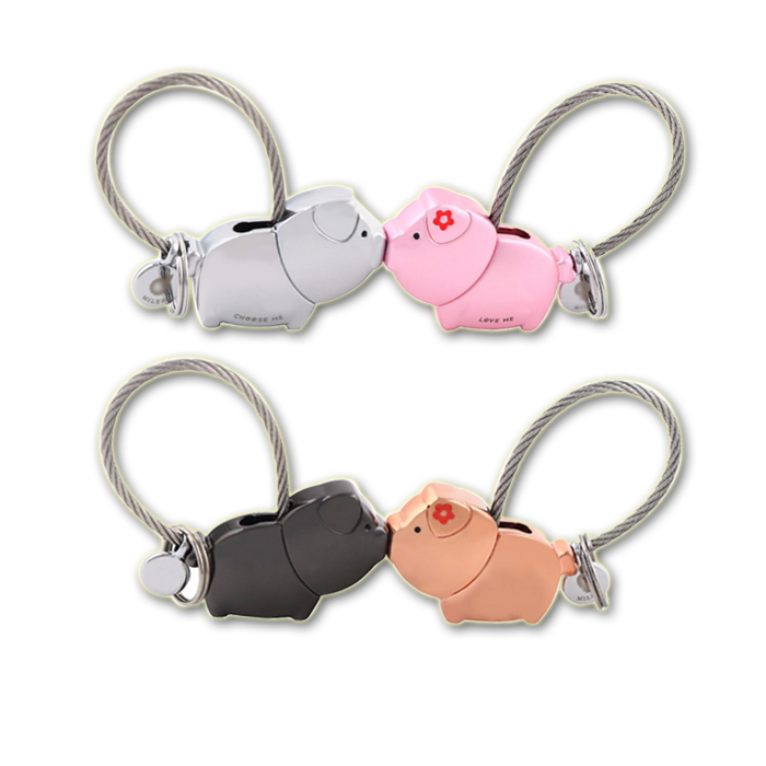 double heart keychain