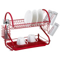 2 tier kitchen dish rack with S shape