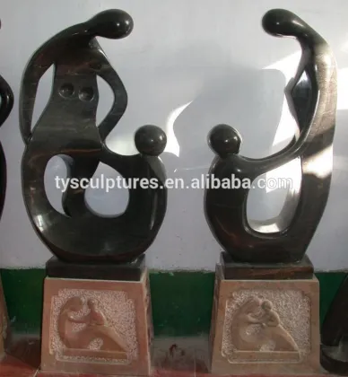 Blessed motherhood stone happy family abstract mother and children marble statues