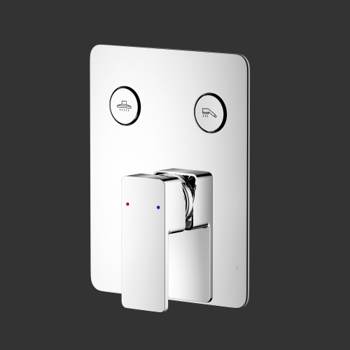 Push Button Diverter 2 Way Soft Square Concealed Shower Diverter Valve Supplier