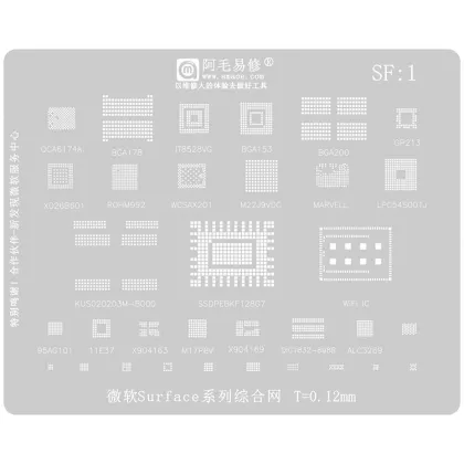 Tin Mesh BGA Reballing Stencil for Microsoft Surface Tablet/Notebook SSDPEBKF128G7 SF1 by Amaoe Steel Planting