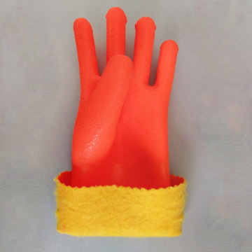 PVC de acabado arenoso fluorescente con guantes calientes