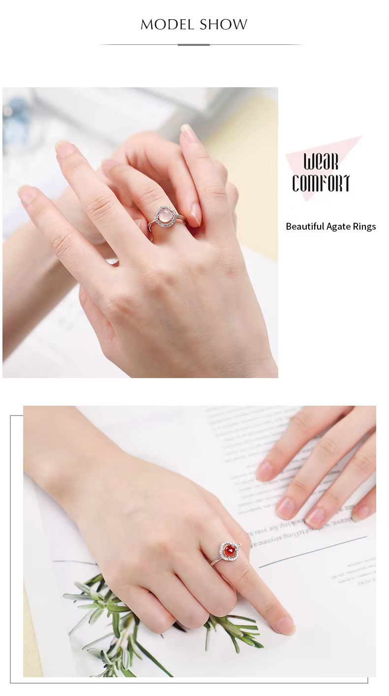 natural agate Crystal Ring