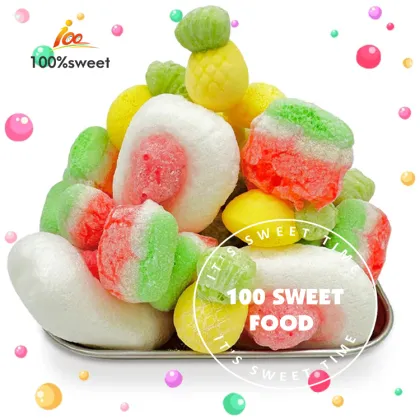 Crispy Freeze-dried Fruity Gummy Candies - Custom Wholesale Candy in Bag Packaging