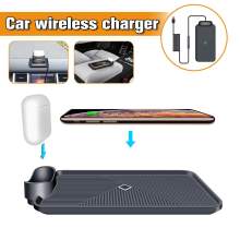 10W Qi Wireless Charger Pad Fast Charging Dock Non-slip Mat For AirPods 1/2/Pro Car Dashboard Holder Stand For BMW For Audi A6
