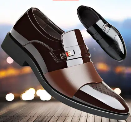 Latest Men's Fashion Leather Shoes: Classic, Breathable, Korean Style, Business Dress Low-Tops
