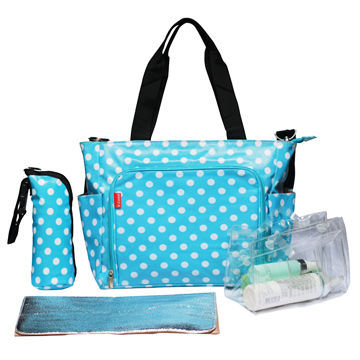 Canvas with PU Coating On Shell, Diaper Bag, Sized 34 x 14 x 28cm