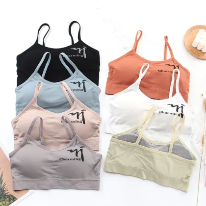 Sexy Sling Beauty Back Wirefree Sports Bra with Chest Pad