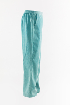 Aqua solid trousers with straight legs