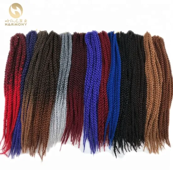 XUCHANG HARMONY 1 Piece 22inch Ombre Color #1b/burgundy 3d cubic twist crochet braids hair