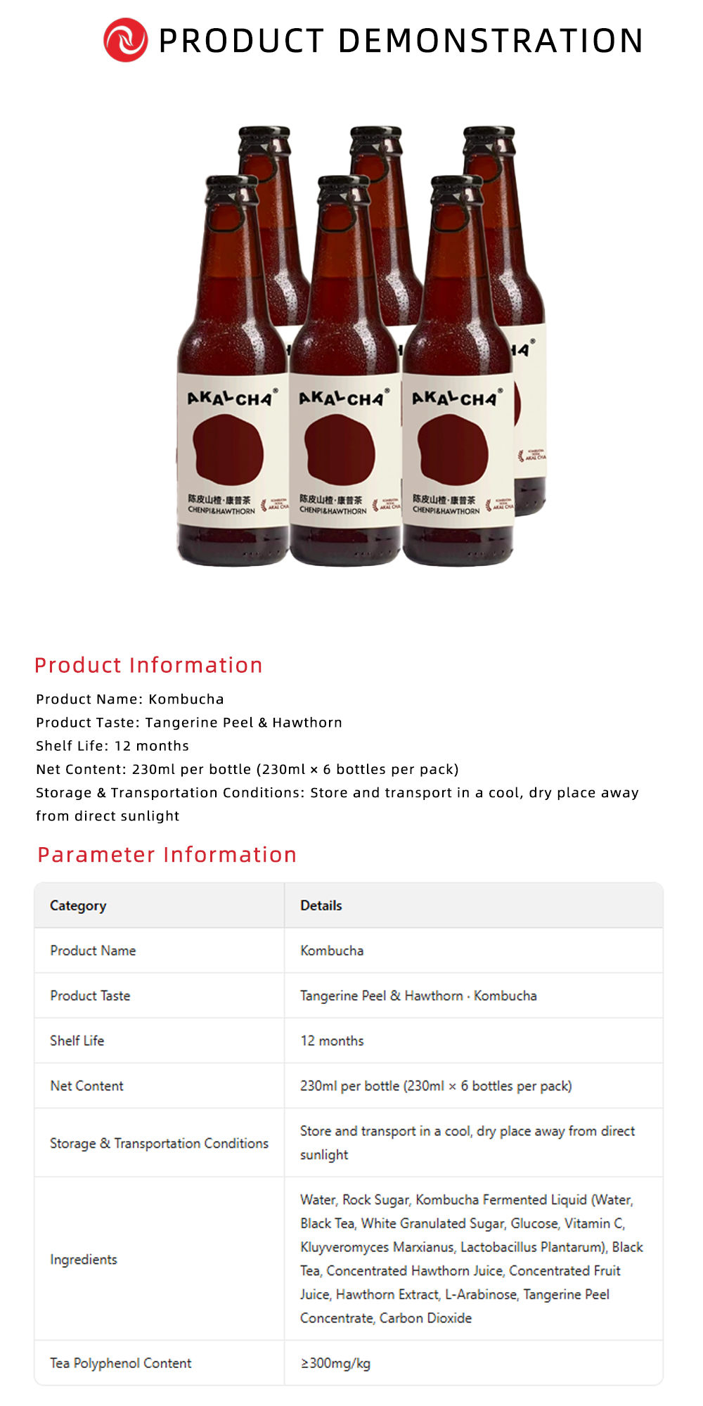 Premium Tangerine Peel Hawthorn Kombucha X