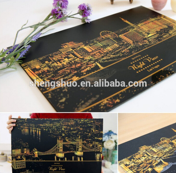 2015 Hot Sale Las Vegas Scratch Night View Scratch Art Paper Pictures