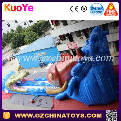 2017 new design giant big kahuna inflatable water slide for sale