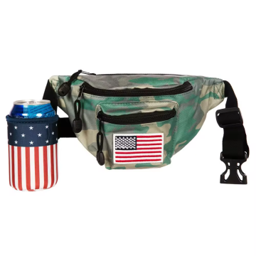 USA Flag Fanny Pack with Drink Holder - Novelty Party Supply for Independent Day Celebrations