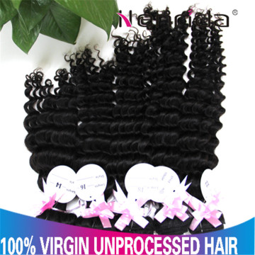 12-34" Grade 6A 1b# Unprocessed Curly Brazilian Virgin Hair Weft Hair Products, Deep Wave Curly Brazilian Human Hair Extension 100g/PCS