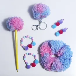 Hot SaleTie dyed Teddy plush children's hair set