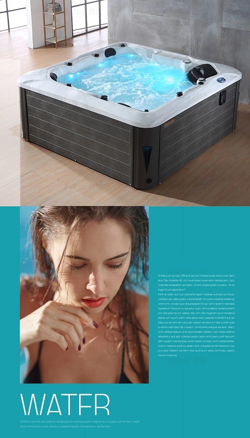 Cheap price 4 person hot tub outdoor spa bathtub