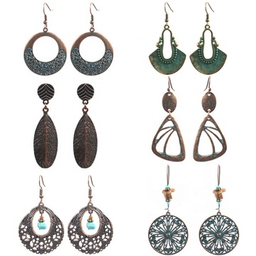 Boho Chic Women's Jewelry: Trendy Vintage Vangle pendenti e orecchini