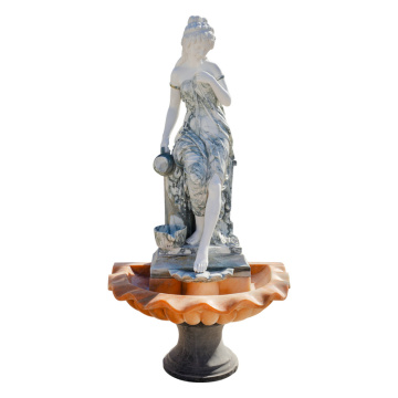 Classical Lady Multi Tone Marble Statue Handcrafted Artistic