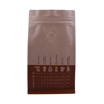 Pochette de café à glissière Kraft marron haute barrière 12 oz