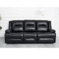 Cuero negro 3 2 1 Set de sofá reclinable