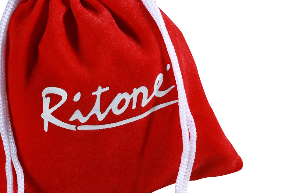 Personnalisé sac cadeau de velours rouge avec logo blanc