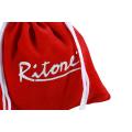 Personnalisé sac cadeau de velours rouge avec logo blanc