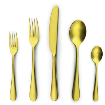 Wholesale gold plated cutlery,wedding gold flatware,matt gold plated cutlery