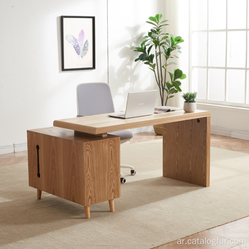 طاولة مكتب خشبية بسيطة مع درج مكتب كمبيوتر مكتبي لغرفة الدراسة