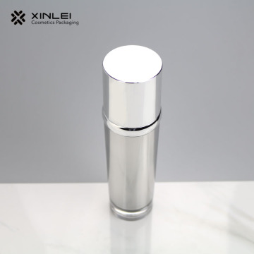Botella cosmética acrílica cilíndrica de 120 ml de diseño.