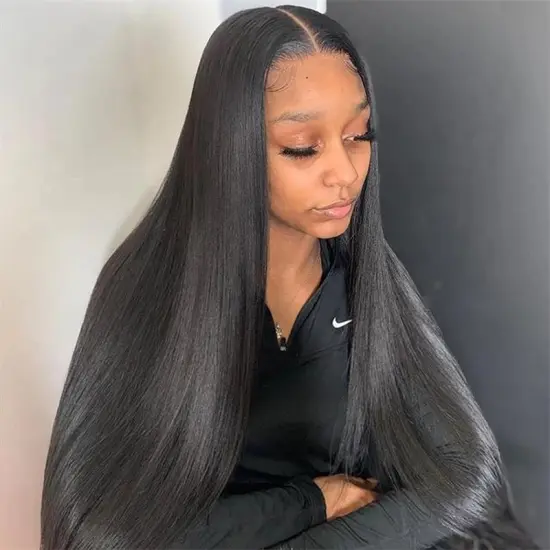 Wholesale Indian hair Transparent lace wig long glueless double drawn virgin hair straight swiss lace hd lace frontal wig