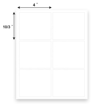 3.33"X4" printable vinyl sticker paper
