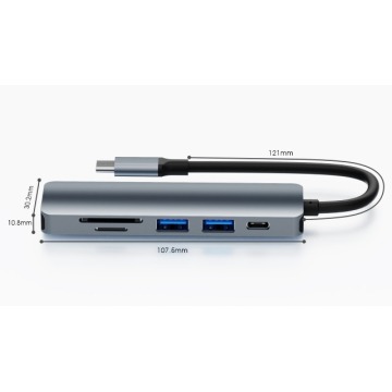 6 in 1 Laptop Small USB Hub