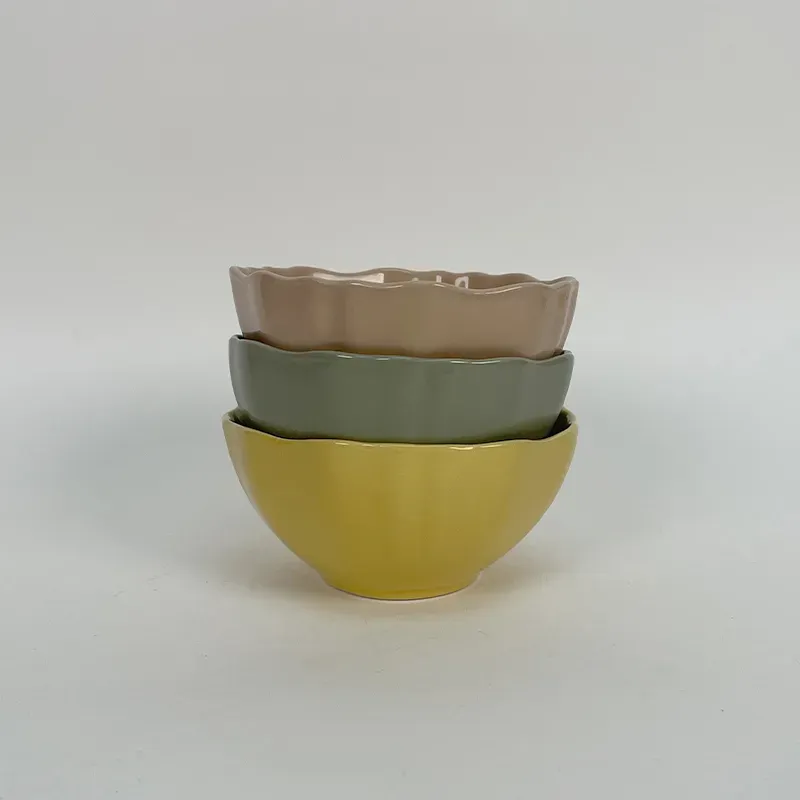 4.5 Inch Stoneware Ceramic Porcelain Bowl with Painting Colors
