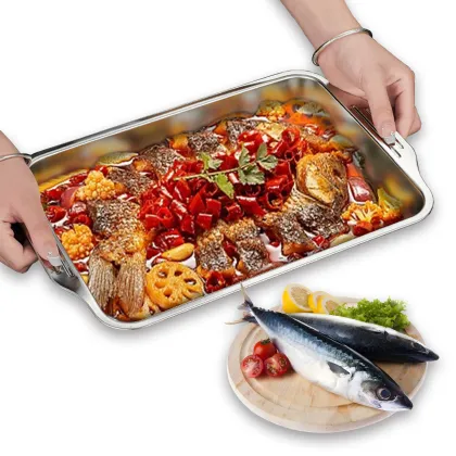 YITIAN Customized Stainless Steel Crayfish Grilled Fish Plate