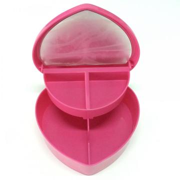 Plastic cartoon heart-shaped double-layer storage box