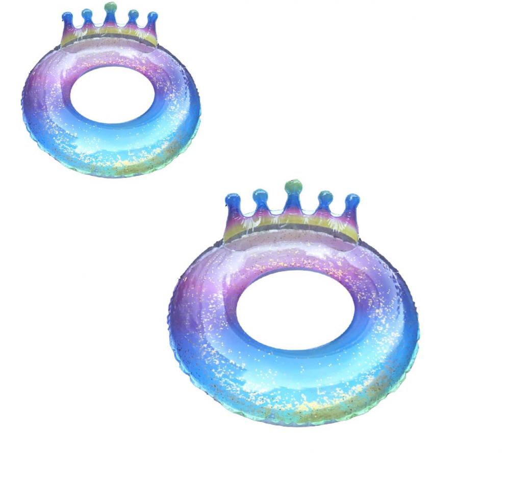 PVC Crown Sequin Adult Swim Ring Inflatable Pool