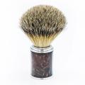 Brown Resin Silver Handle Badger Hair Shaving Brush